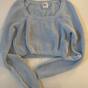 Princess Polly Light Blue Crochet Sweater